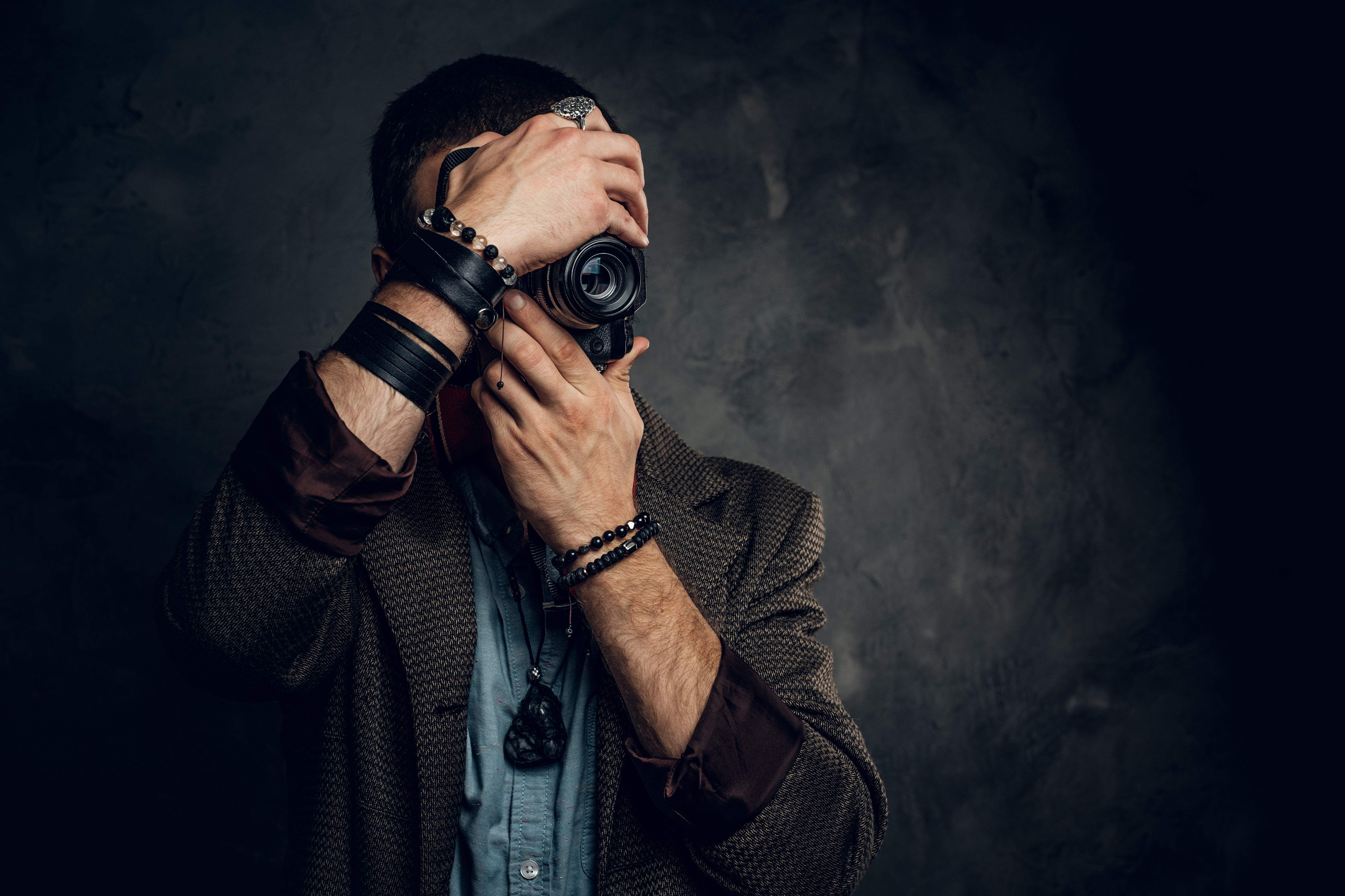 Fotógrafo profissional em ação